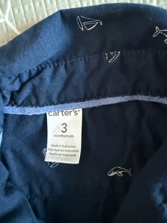 Osh Kosh|Baby boy nautical set,Navy sailboat Button-Up Shirt & Blue Denim Pants• - Picture 7 of 8